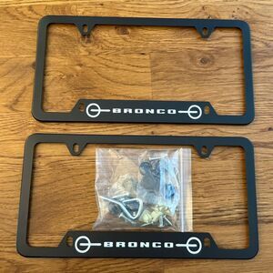 Bronco License Plate Frame in Black Set of 2 NWT